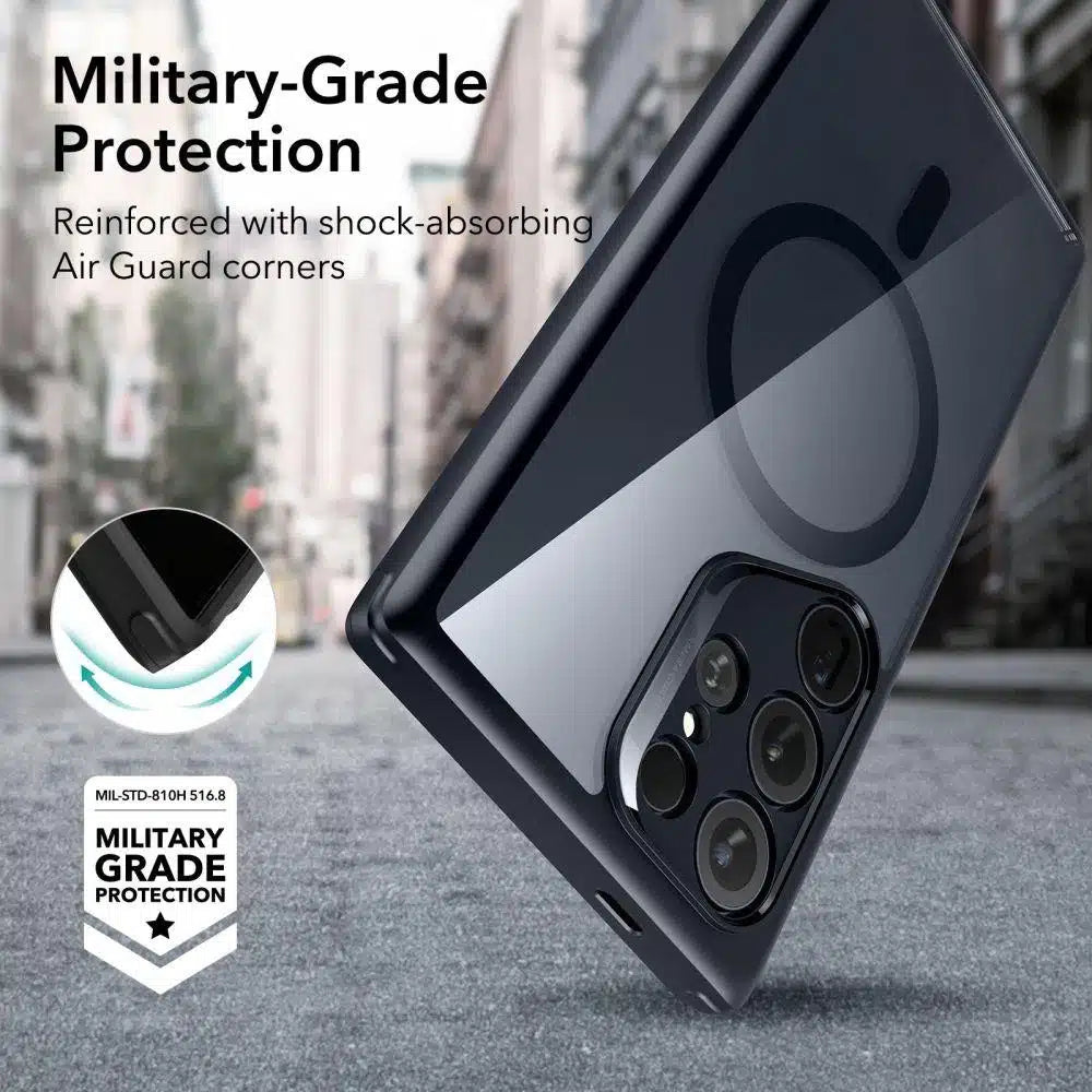 ESR - Classic Hybrid HaloLock kryt pro Samsung Galaxy S24 Ultra - průhledný černý