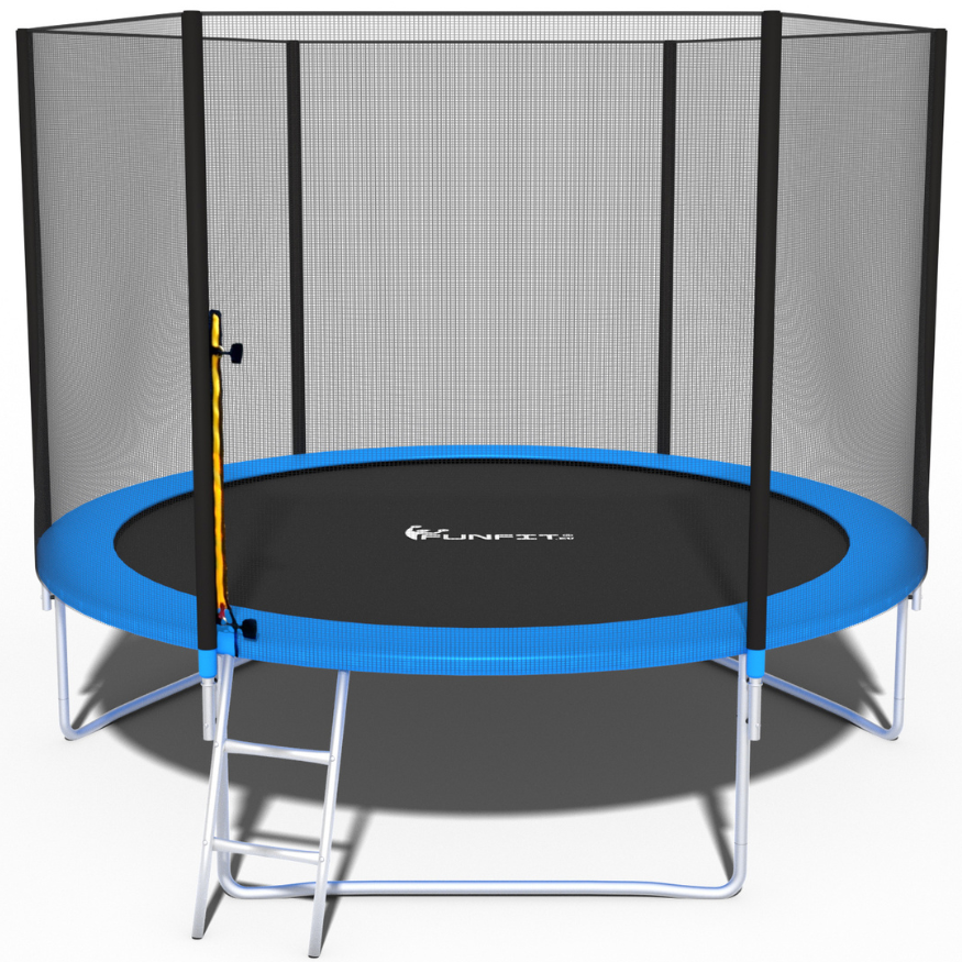 Vrtni trampolin BLUE FUN FIT 312 cm s ljestvama - plavi