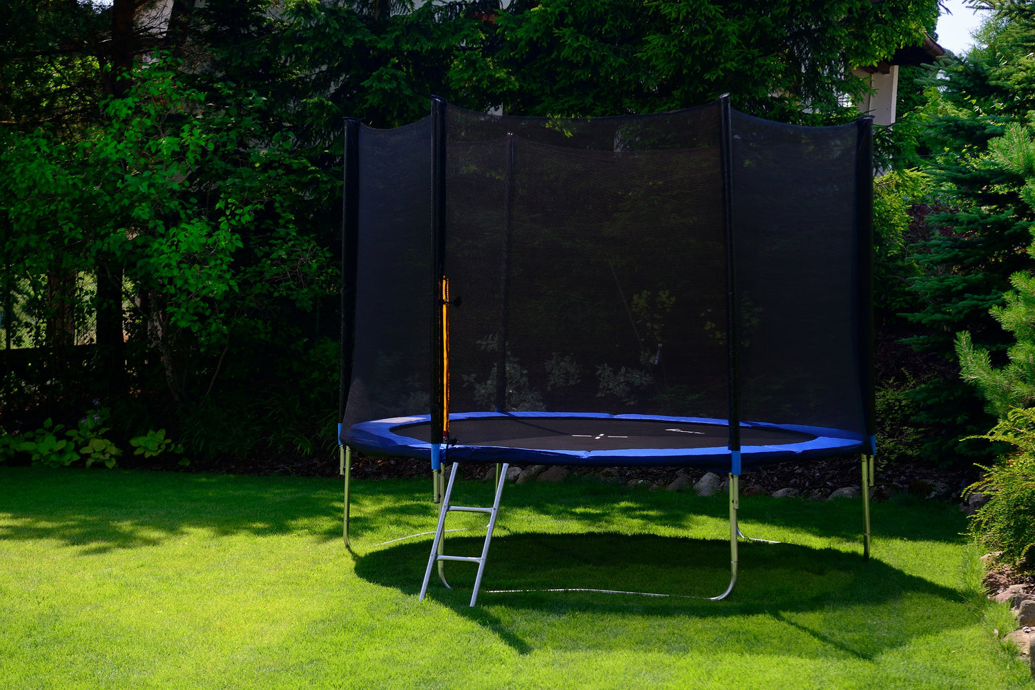 Vrtni trampolin BLUE FUN FIT 312 cm s ljestvama - plavi