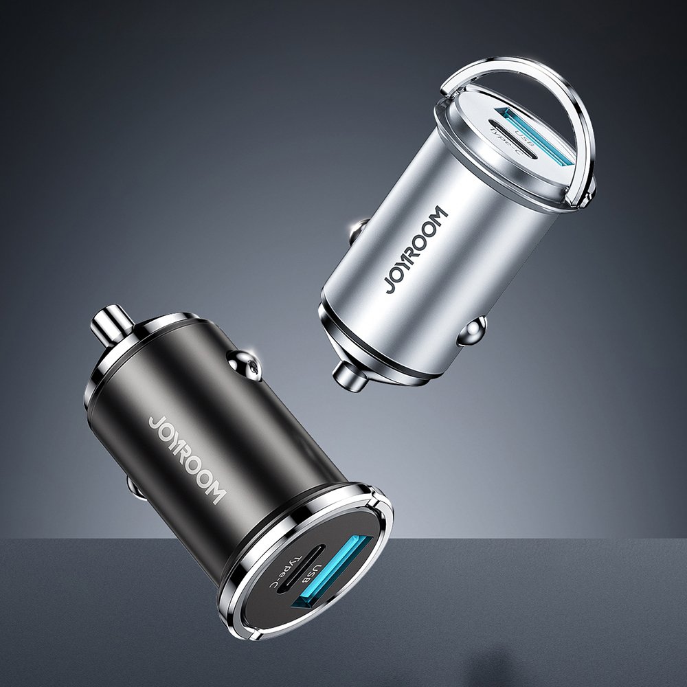 Joyroom mini duální autonabíječka USB Type C / USB 20W 5A Power Delivery Quick Charge 3.0 AFC SCP
