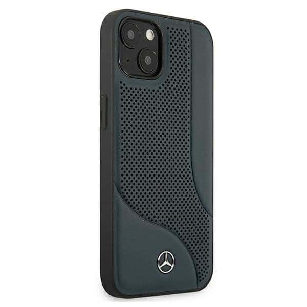 Originální pevné pouzdro Mercedes pro iPhone 13 s perforovaným koženým povrchem