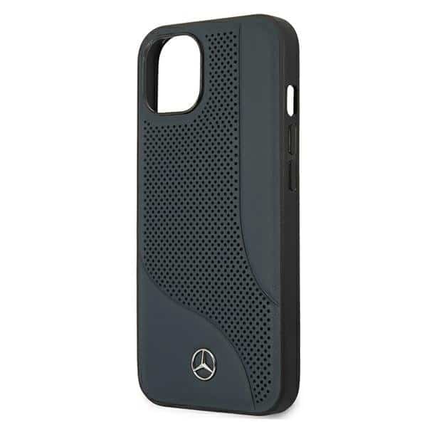 Originální pevné pouzdro Mercedes pro iPhone 13 s perforovaným koženým povrchem