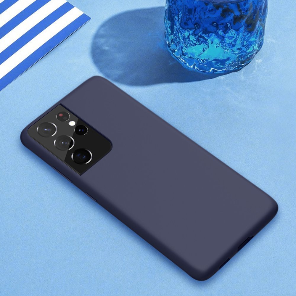 Nillkin Flex Pure Pro tekutý silikonový kryt pro Samsung Galaxy S21 Ultra 5G modrý
