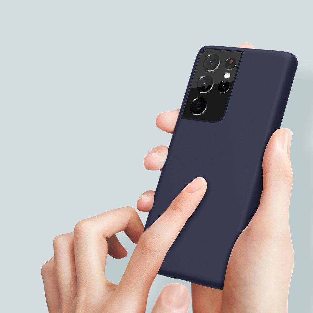 Nillkin Flex Pure Pro tekutý silikonový kryt pro Samsung Galaxy S21 Ultra 5G modrý