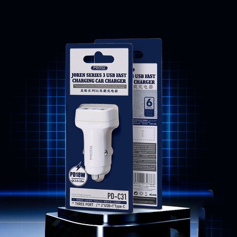 Nabíječka do auta Power Delivery Quick Charge 3.0 18 W 2 x USB / USB Type-C