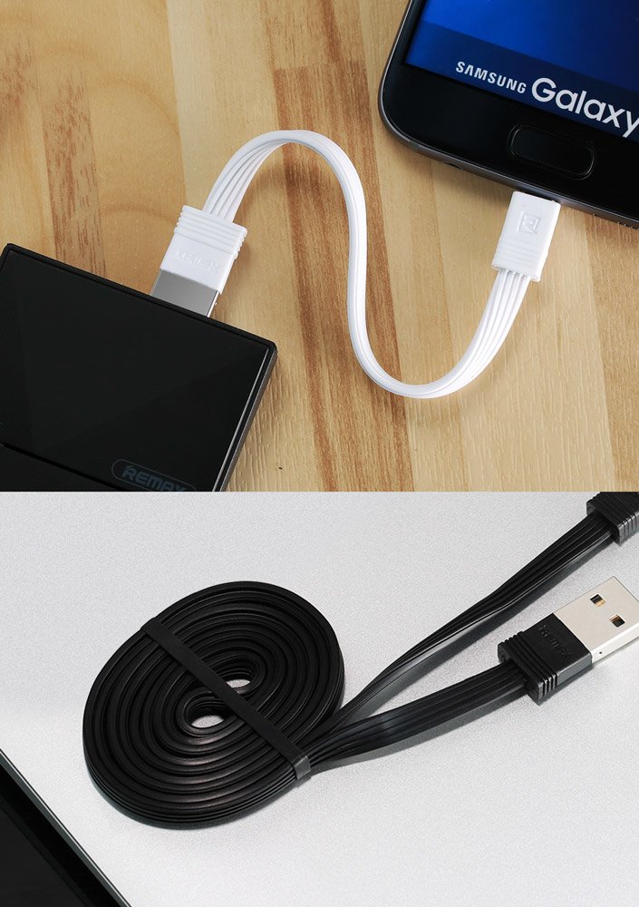 Remax sada 2 silných a flexibilních USB - micro USB kabelů 1m/ 16cm