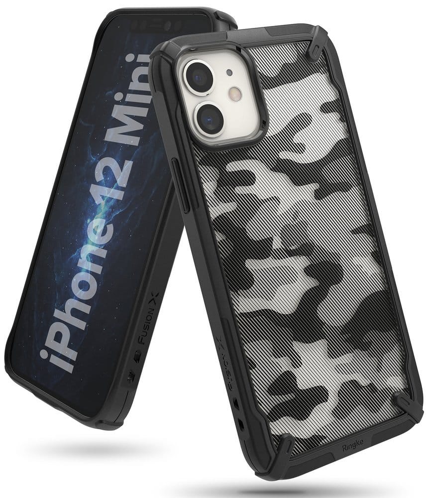 Ringke Fusion X Design odolné pouzdro s TPU nárazníkem pro iPhone 12 Mini Camo