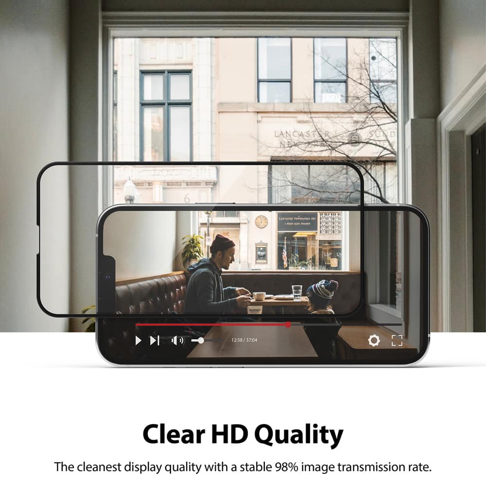 Ringke Invisible Defender ID Full Glass tvrzené sklo plné krytí s rámečkem pro iPhone 13 / 13 Pro