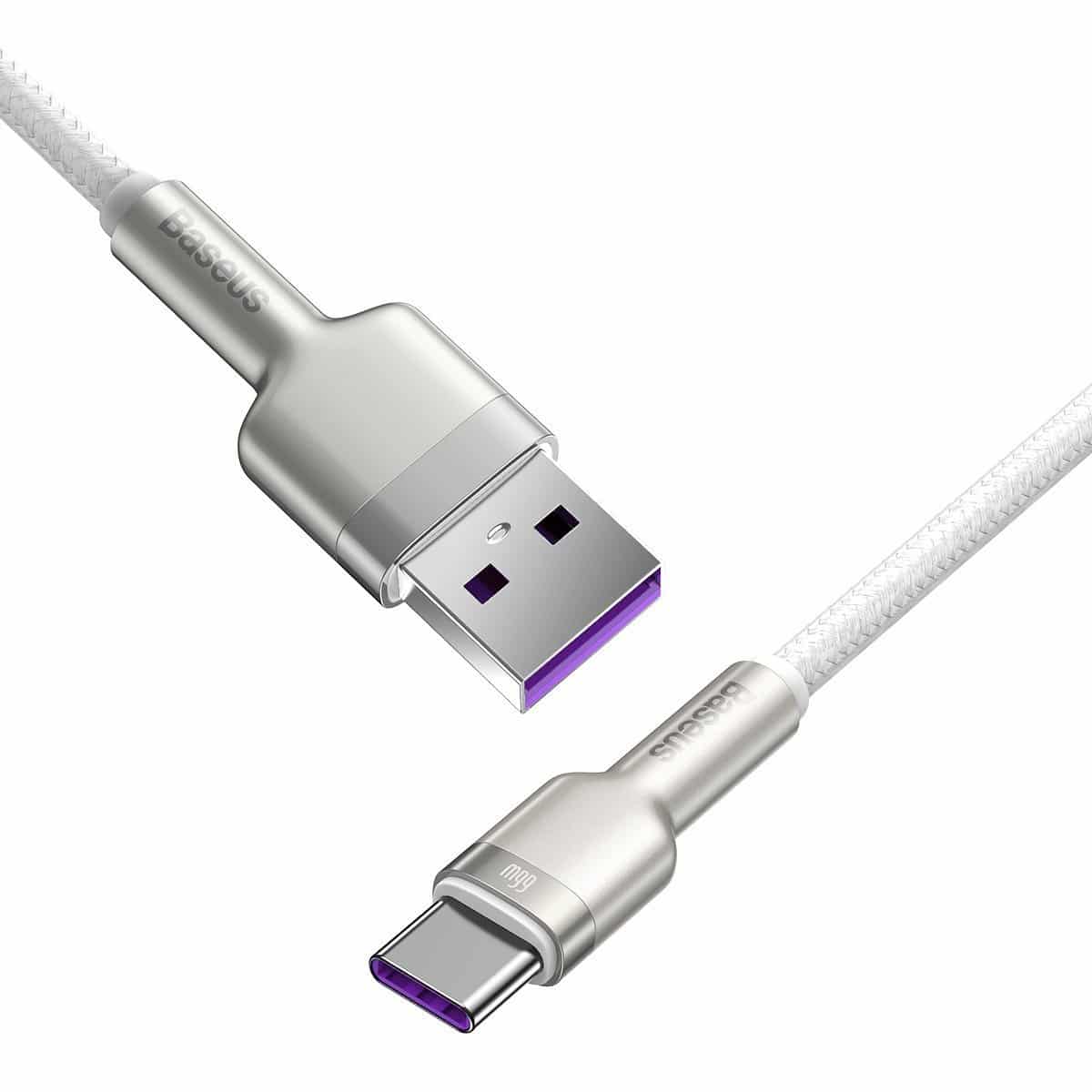 USB-C kabel Baseus Cafule 66W, 1m (bílý)