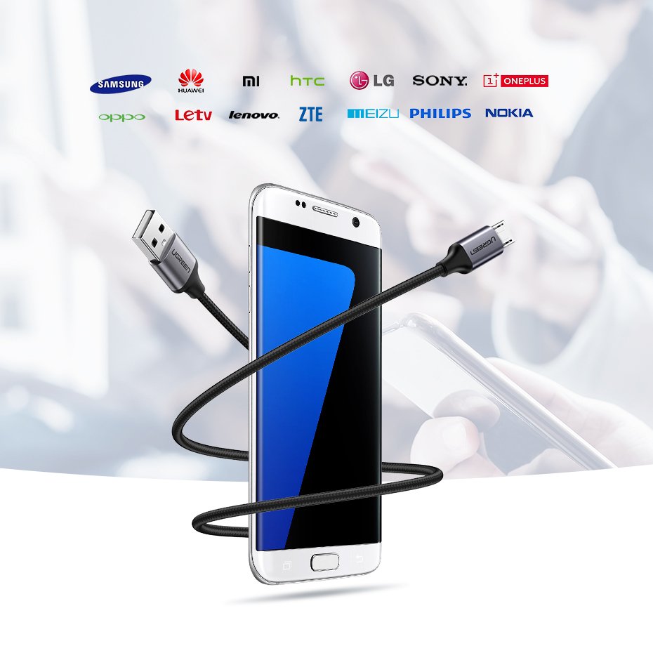 UGREEN Micro USB opletený kabel 1m