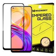 Kaljeno staklo s punim ljepilom zaštitnik zaslona s okvirom za Realme 8 Pro / Realme 8 crno