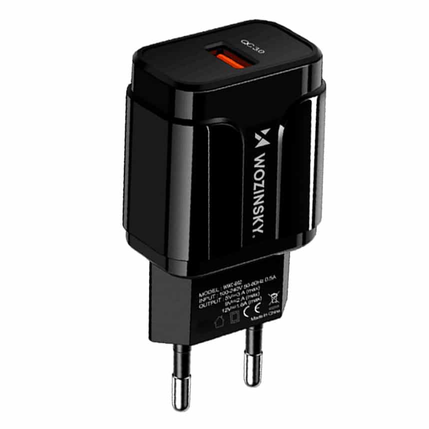 Wozinsky USB nástěnná nabíječka Quick Charge 3A