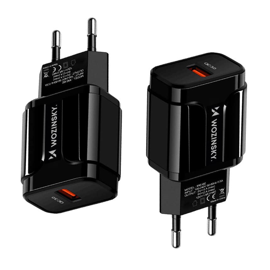 Wozinsky USB nástěnná nabíječka Quick Charge 3A