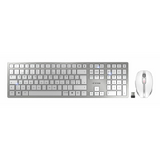 CHERRY JD-9100CH-1 tipkovnica Miš priložen Kuća / Ured RF bežični + Bluetooth QWERTZ Švicarski Srebro, Bijelo