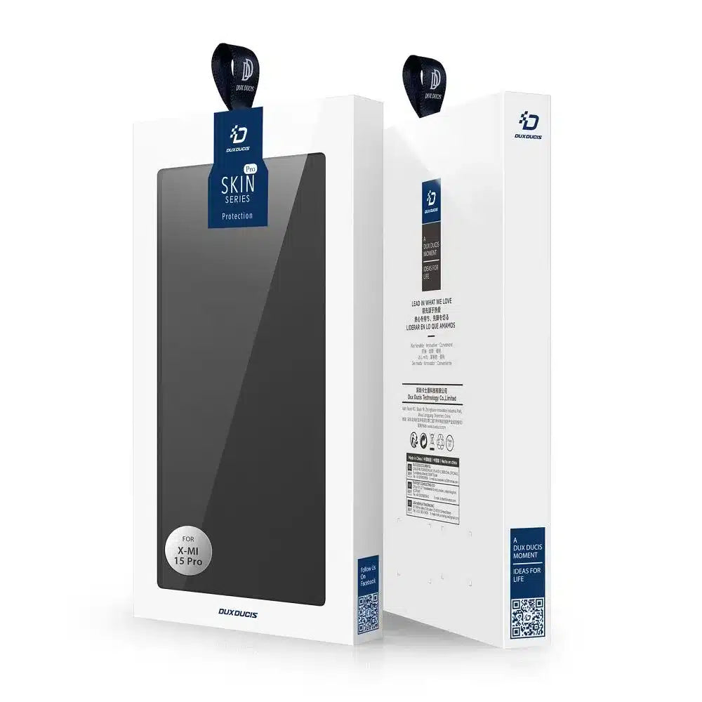 DUX DUCIS Skin Pro – hladké kožené pouzdro pro XIAOMI 15 PRO černé