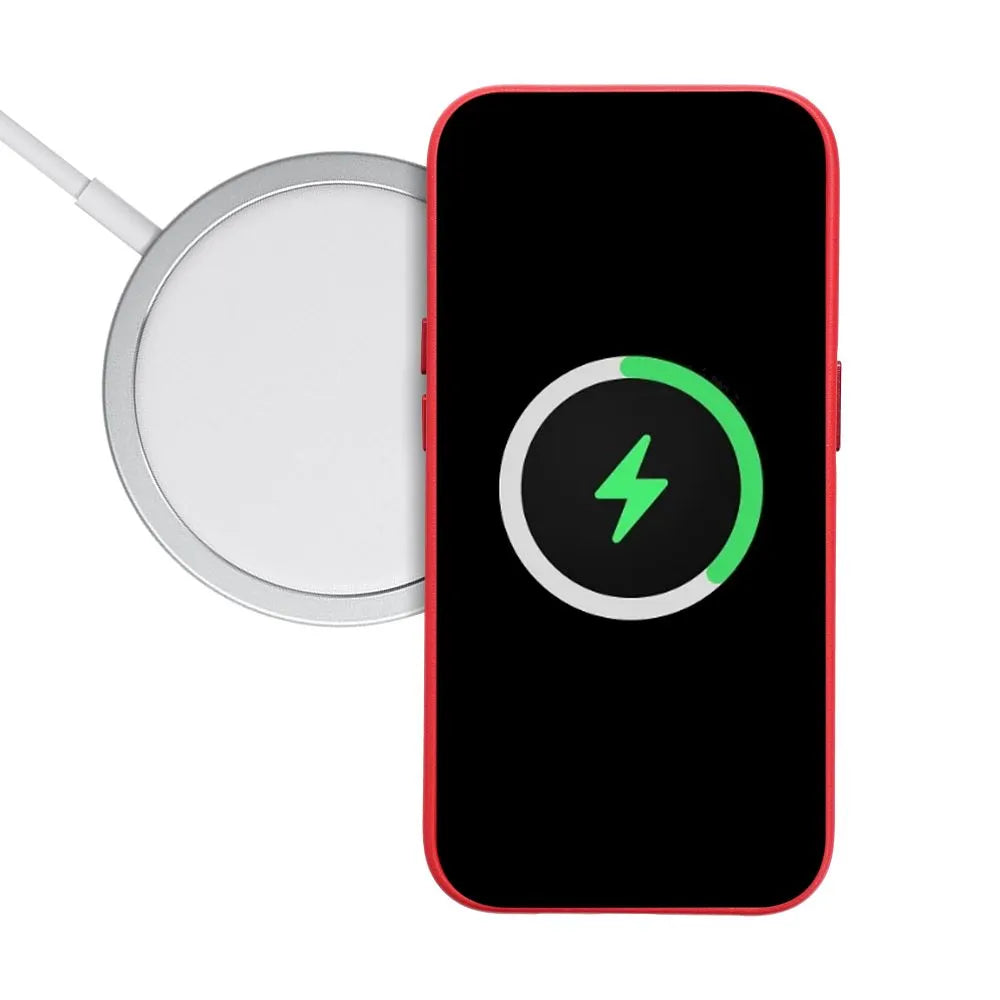 Kožený kryt Mag Cover kompatibilní s MagSafe pro iPhone 15 červený