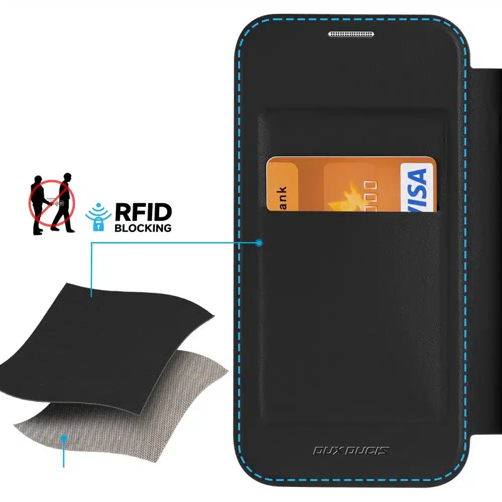 DUX DUCIS Skin X Pro – MagSafe kompatibilní flipové pouzdro pro Apple iPhone 15 černé