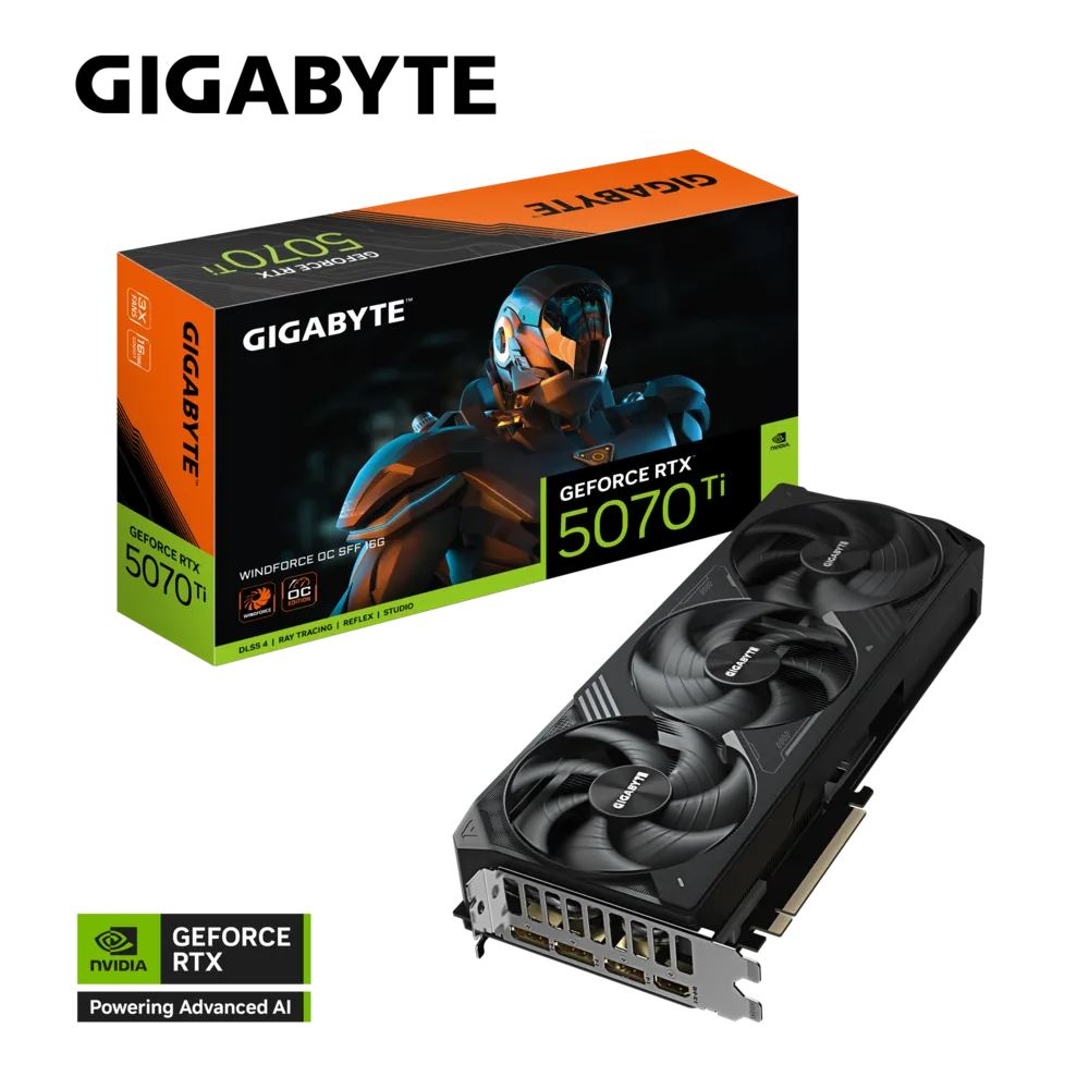 GIGABYTE GeForce RTX 5070 Ti WINDFORCE OC SFF 16G NVIDIA 16 GB GDDR7