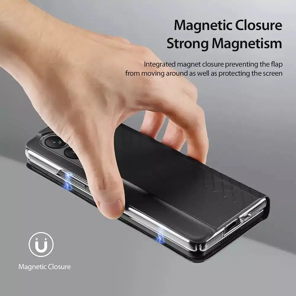 DUX DUCIS Bril - kožené pouzdro pro Samsung Galaxy Z Fold5 5G černé