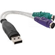 InLine 33386 PS/2 kabel 2x 6-p Mini-DIN USB A Prozirno