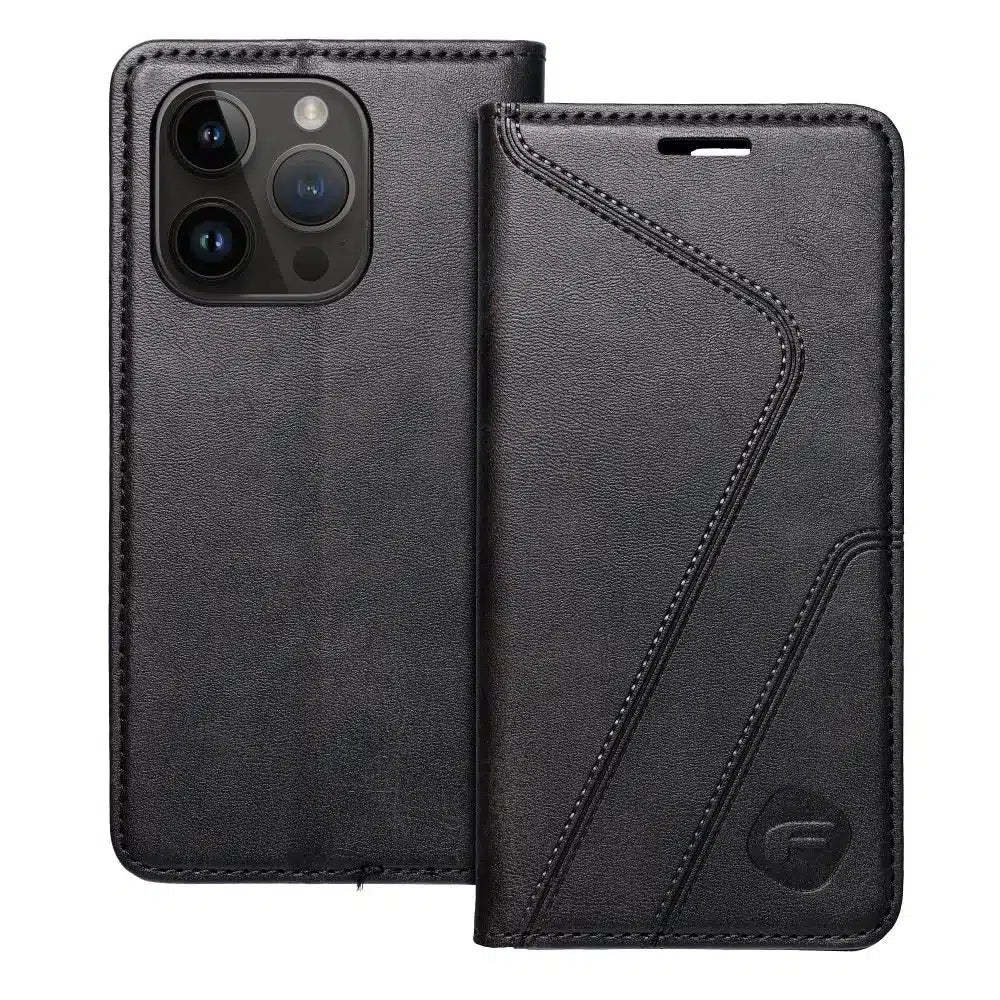FORCELL F-PROTECT RFID Blocker flipové pouzdro pro iPhone 14 Pro černé
