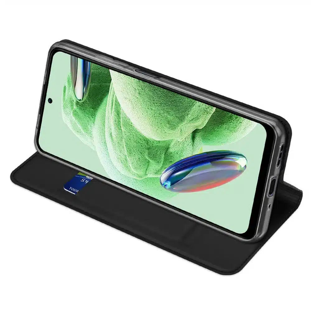 DUX DUCIS Skin Pro – pouzdro s kůží pro Xiaomi Redmi Note 12 5G černé