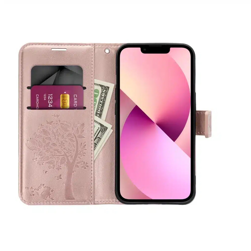 Pouzdro MEZZO Book na SAMSUNG GALAXY A54 5G se stromem rose gold