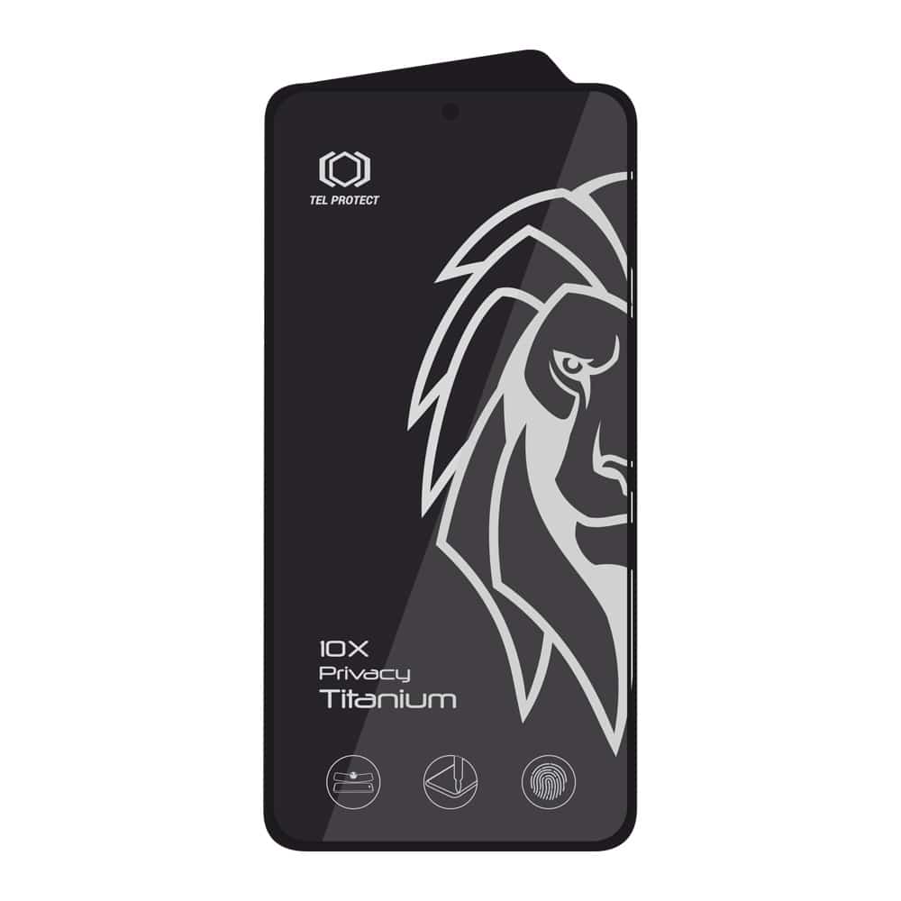 Kaljeno staklo Tel Protect 10X Privacy Titanium za Samsung Galaxy S26 (s otključavanjem otiskom prsta)