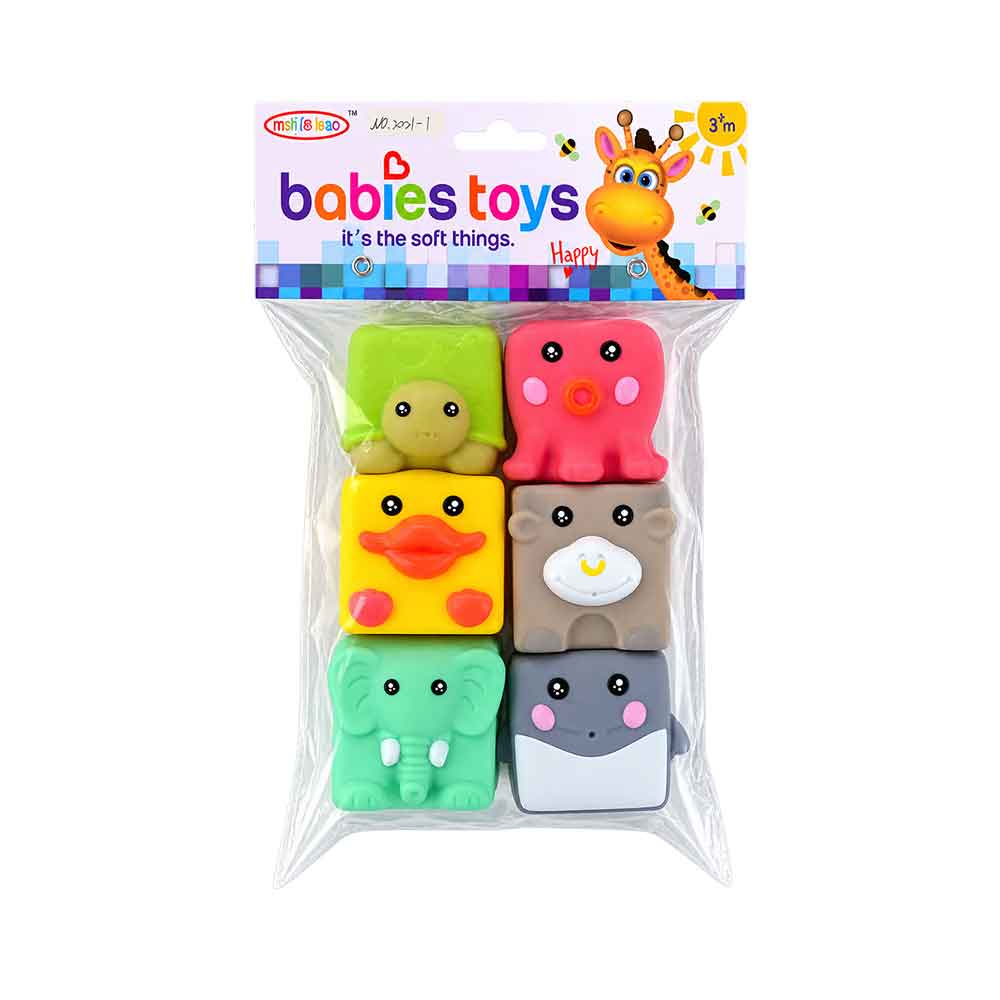 Baby gumene kocke Animals 6/1 – mekane kocke sa životinjama Model 01