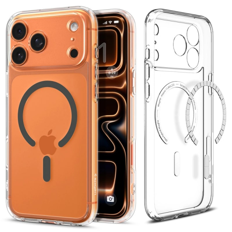 Spigen Ultra Hybrid s MagSafeom za Apple iPhone 17 Pro Clear Graphite ACS10347