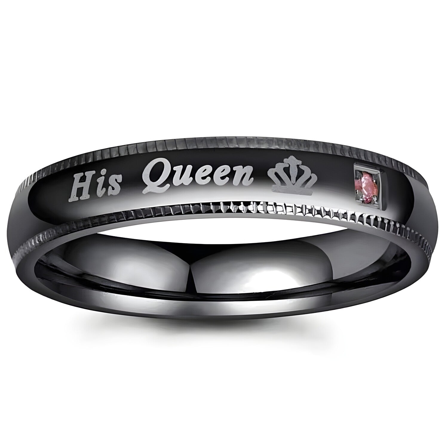 Prsten His Queen - Crna / 59mm KP32135