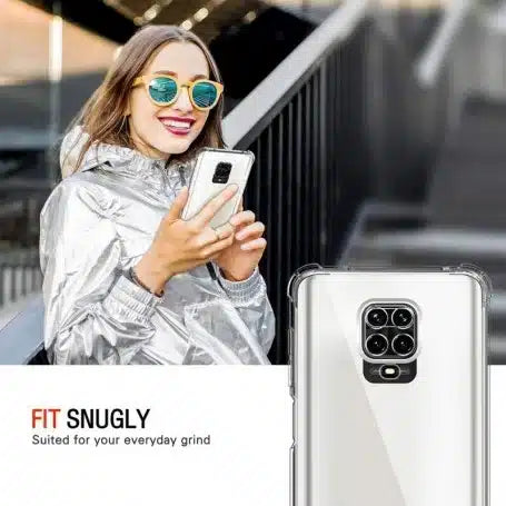 Techsuit Shockproof Clear Silicone průhledné silikonové pouzdro odolné proti nárazům pro Xiaomi Redmi Note 9S / Note 9 Pro / Note 9 Pro Max