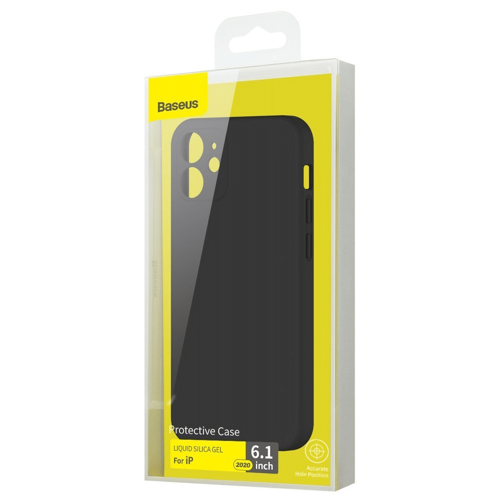Baseus Liquid Silica Gel Case Flexibilní gelové pouzdro pro iPhone 12 Klasické černé