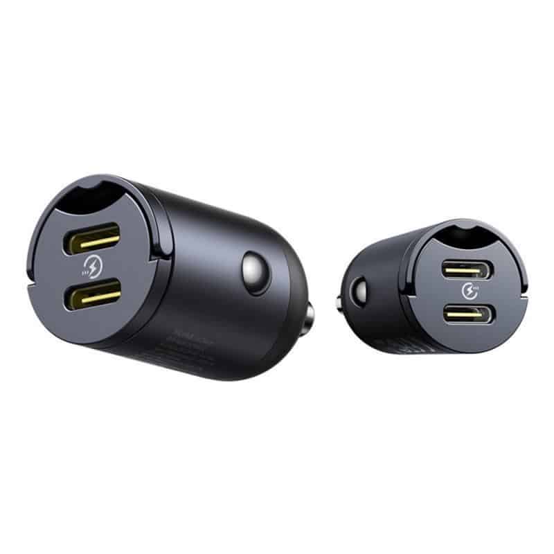 Autonabíječka Baseus Tiny Star 30W 3A 2 x USB-C černá