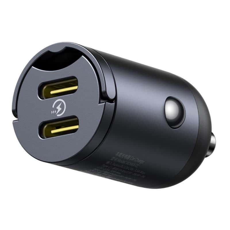 Autonabíječka Baseus Tiny Star 30W 3A 2 x USB-C černá