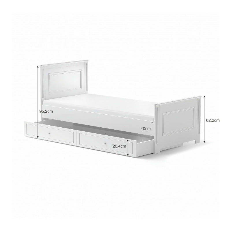 Bellamy Ines Junior krevet 200x90 cm s ladicom/dodatni ležaj, ivory