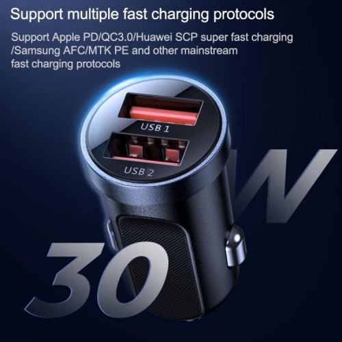 JOYROOM C-A09 2PORTNÍ AUTONABÍJEČKA PD 30W QC 3.0 ČERNÁ