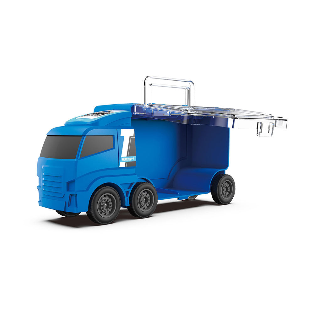 Kamion sa autićima i katapult – 2-u-1 zabava za male vozače Crvena