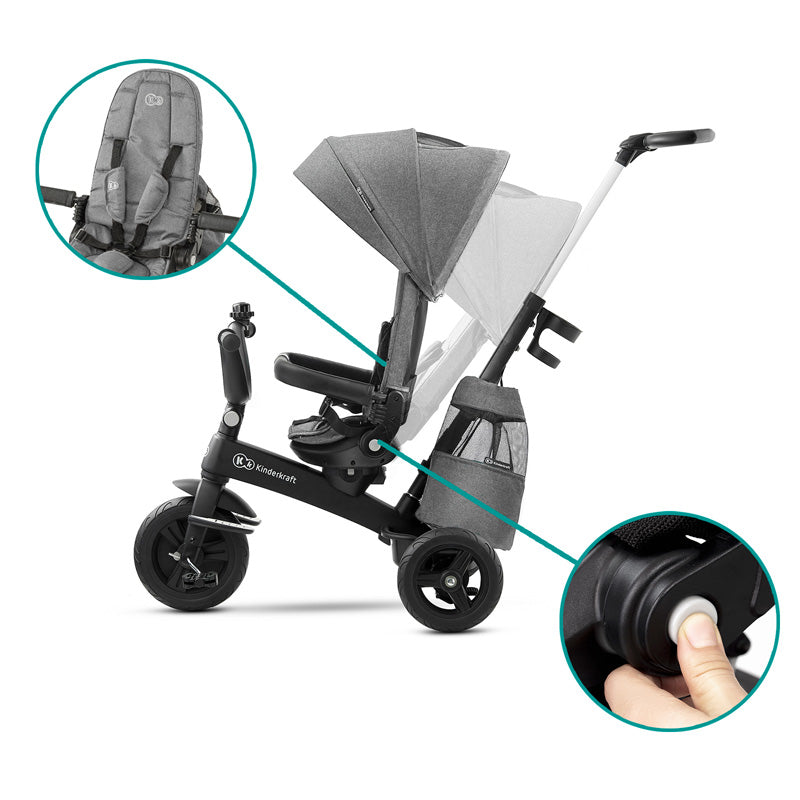 Kinderkraft Tricikl EASYTWIST siva