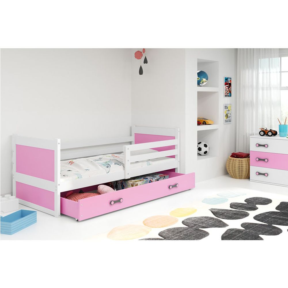 Krevet BMS Rico + ladica 190x80 cm, BIA roza
