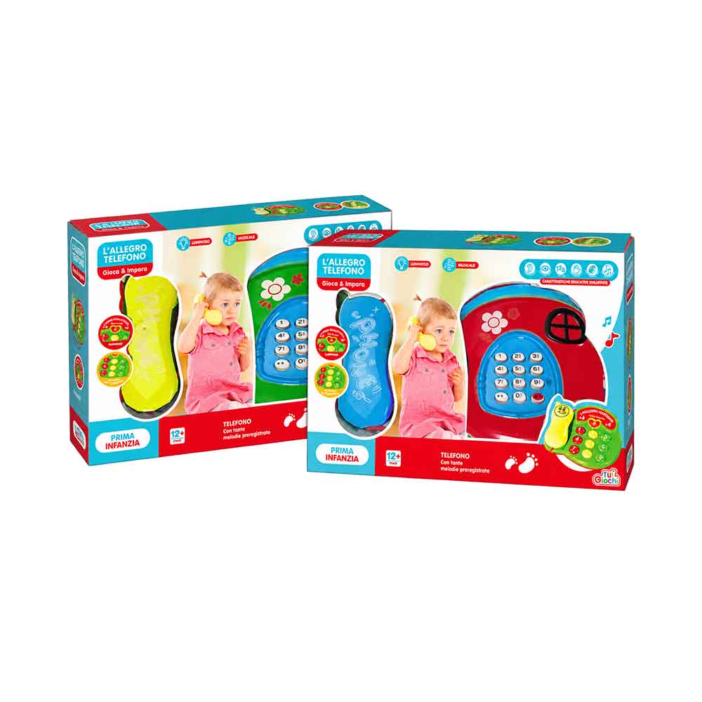 Baby muzički telefon sa svjetlom i melodijama – 3 modela Crvena