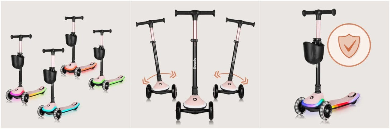 Lionelo romobil Mey LED, Pink Rose
