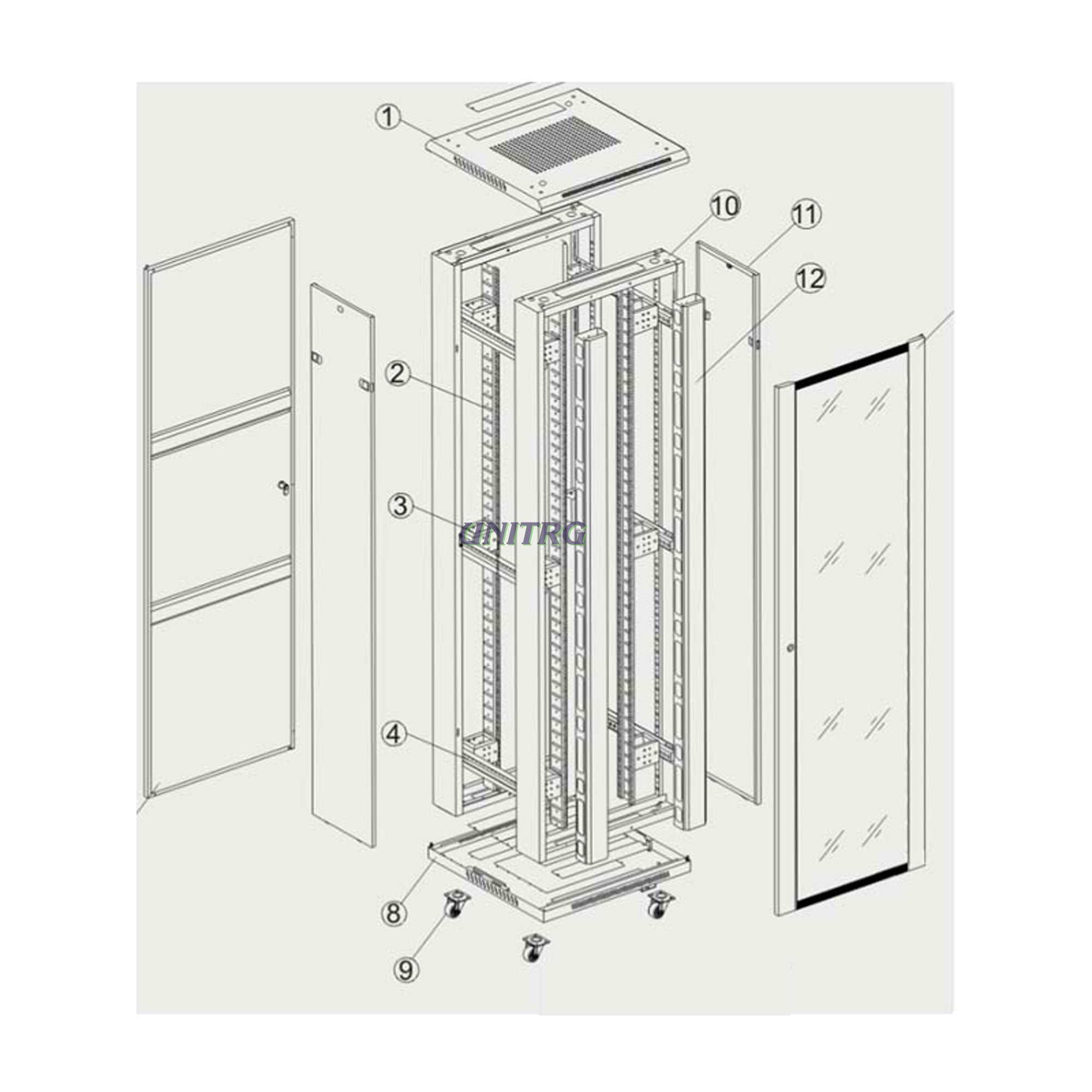 Ormar samostojeći komunikacijski T2 42U 600x800 G7
