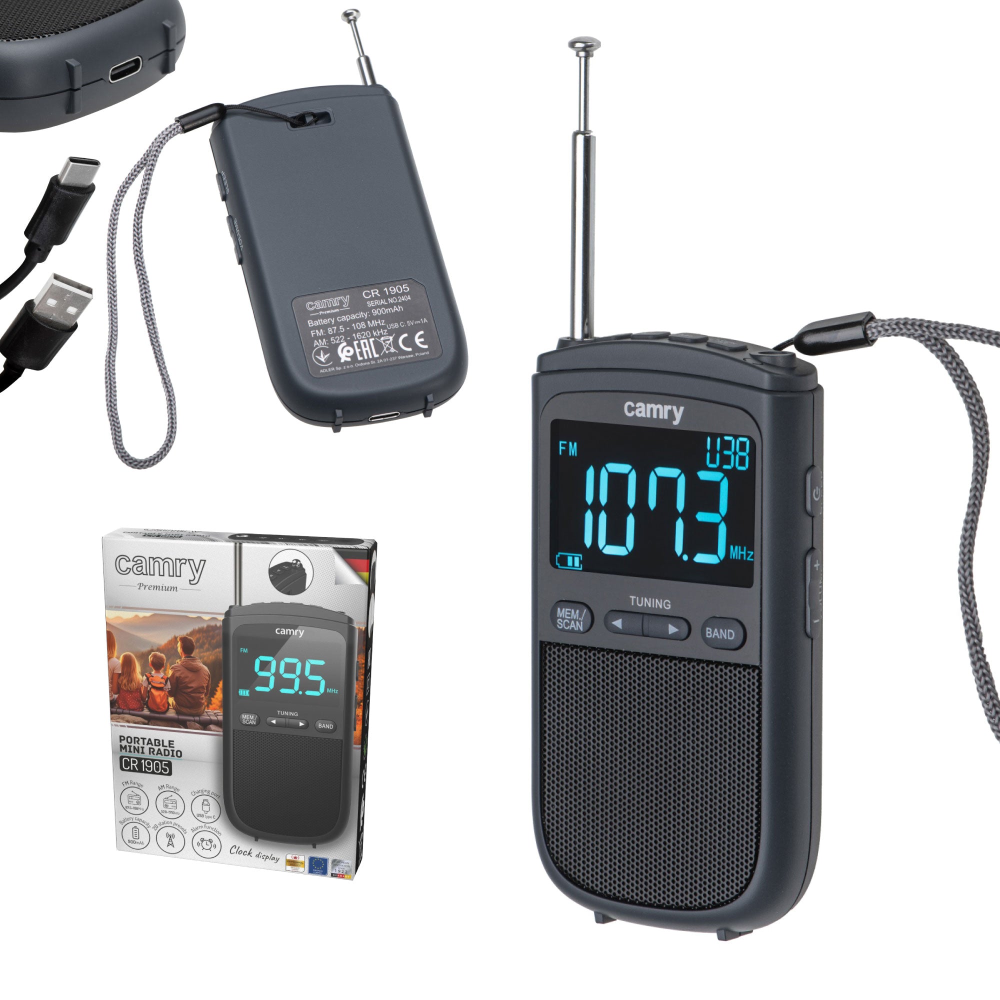 Přenosné mini rádio USB Camry CR1905