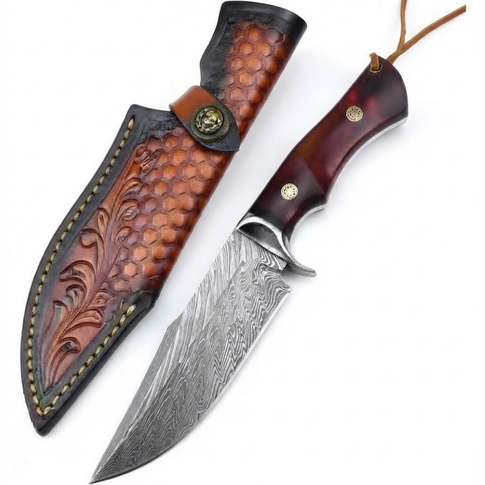 Damaskovski vanjski nož JA-31690 - Smeđa KP31690