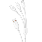 Kabel za punjenje Dudao L8A - 3u1 USB - A / USB - C / micro USB / Lightning 6A 1,2m - Bijela KP41379