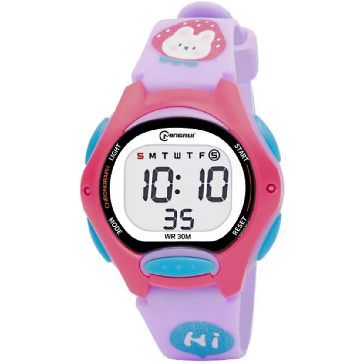 Dječji digitalni sat MINGRUI DI-41758 - Crveni / Ljubičasti KP41758