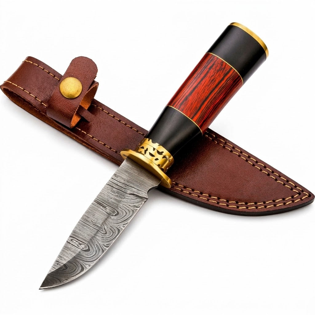 Damaščanski outdoor nož RC-42285 - Crveni / Crni / Zlatni KP42285