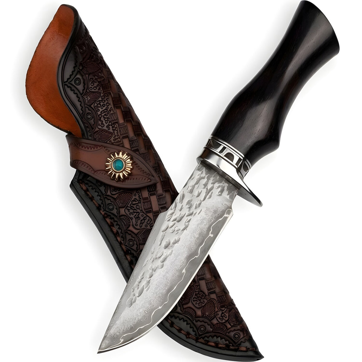 Damastni Outdoor Nož YB-42094 - Crni KP42094