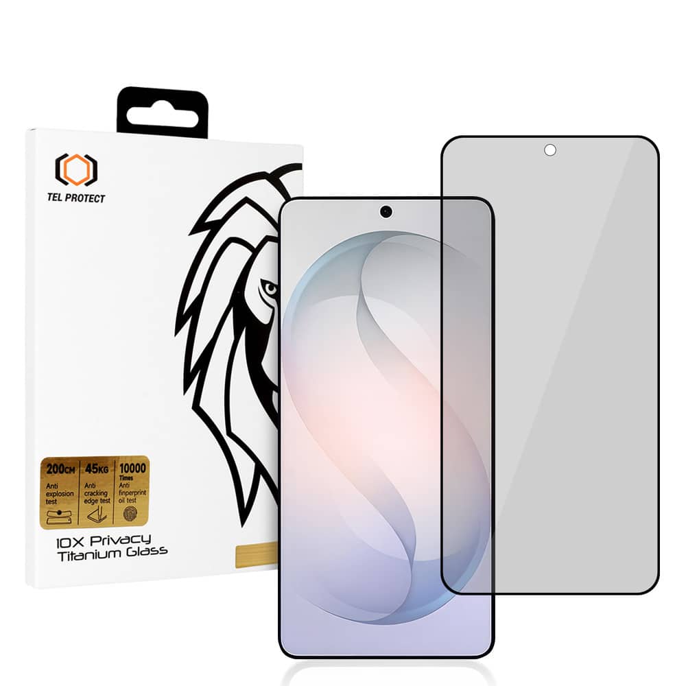 Kaljeno staklo Tel Protect 10X Privacy Titanium za Samsung Galaxy S26 (s otključavanjem otiskom prsta)